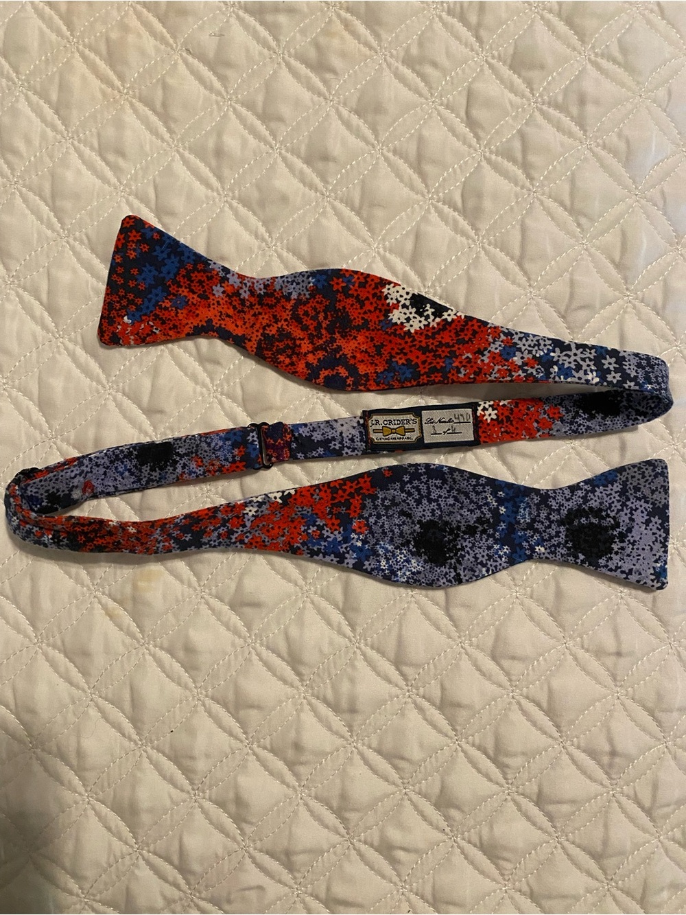 J. Crew Multicolor Floral Self-Tie Bow Tie — Red, Blue & Black
